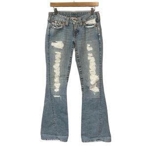 True Religion Joey Flare Distressed Jeans